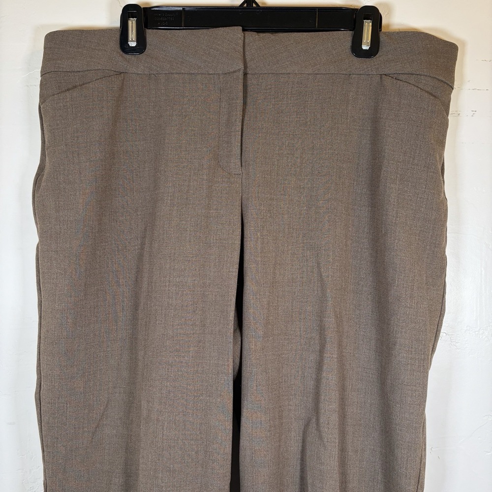 Taupe Brown Dana Buchman Stretch Waist Straight Leg Career Pants Size 16P Petite